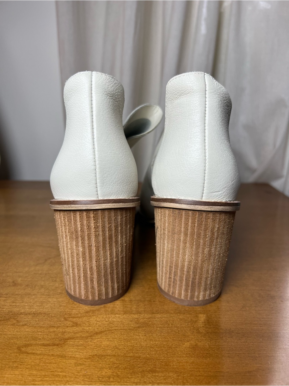 Chinese Laundry Ivory Leather Peep-Toe Booties - Picture 5 of 7